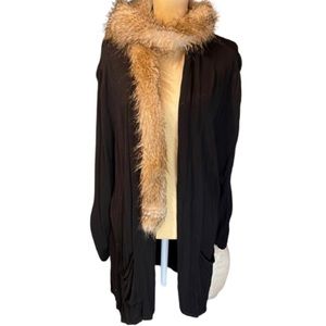 Black sweater blazer size 3x Joan Vass 100 percent viscose